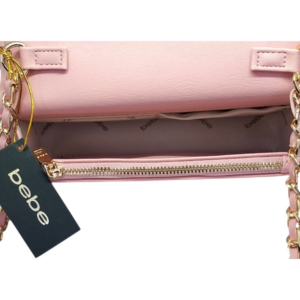 Bebe Pink Crossbody/Shoulder Purse Bag With Gold Chain Strap  NWT Retail $79.00 - Picture 5 of 7